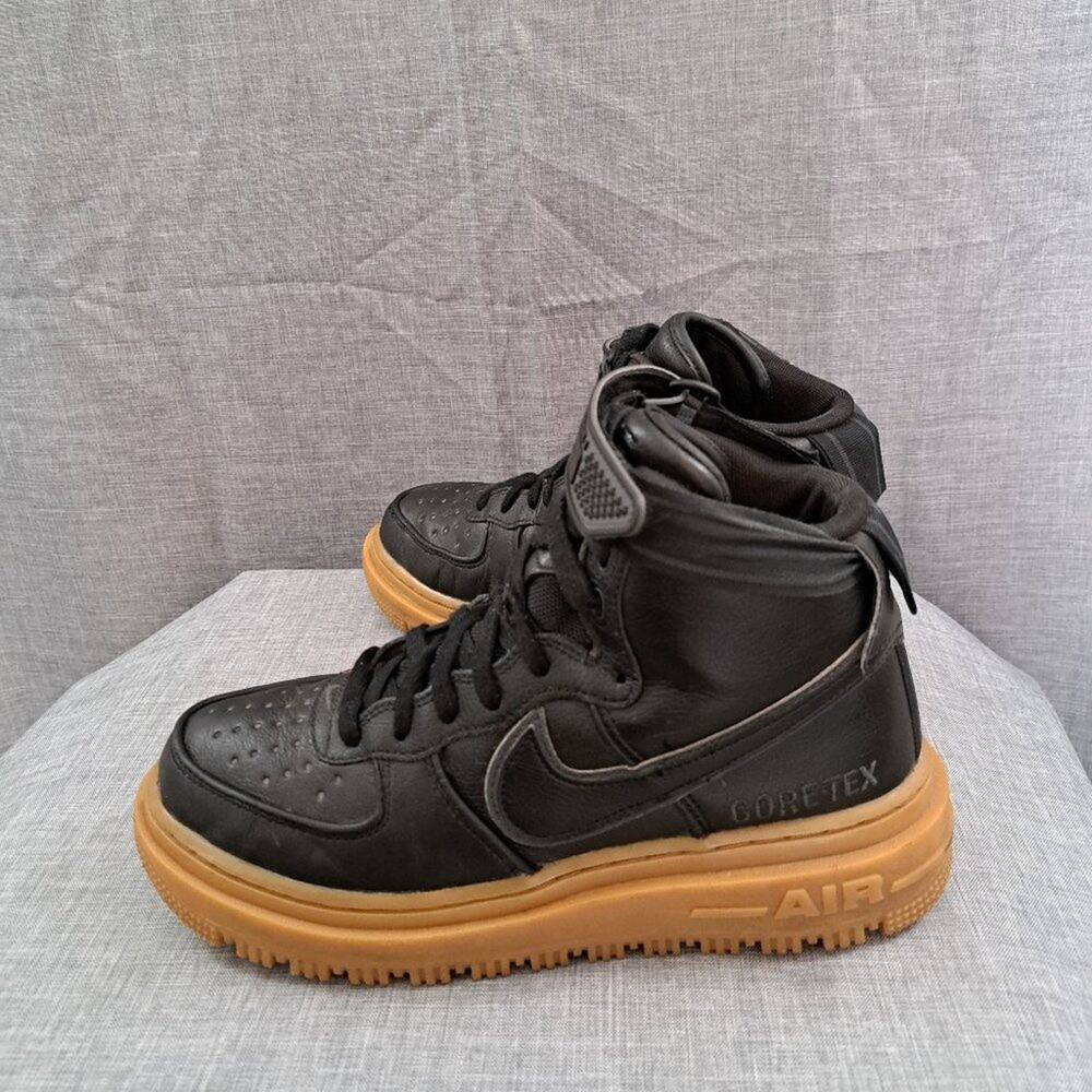 %Size 7 Nike Air Force 1 Gore-Tex Boots Black Anthracite Gum Bottom Men / A 28